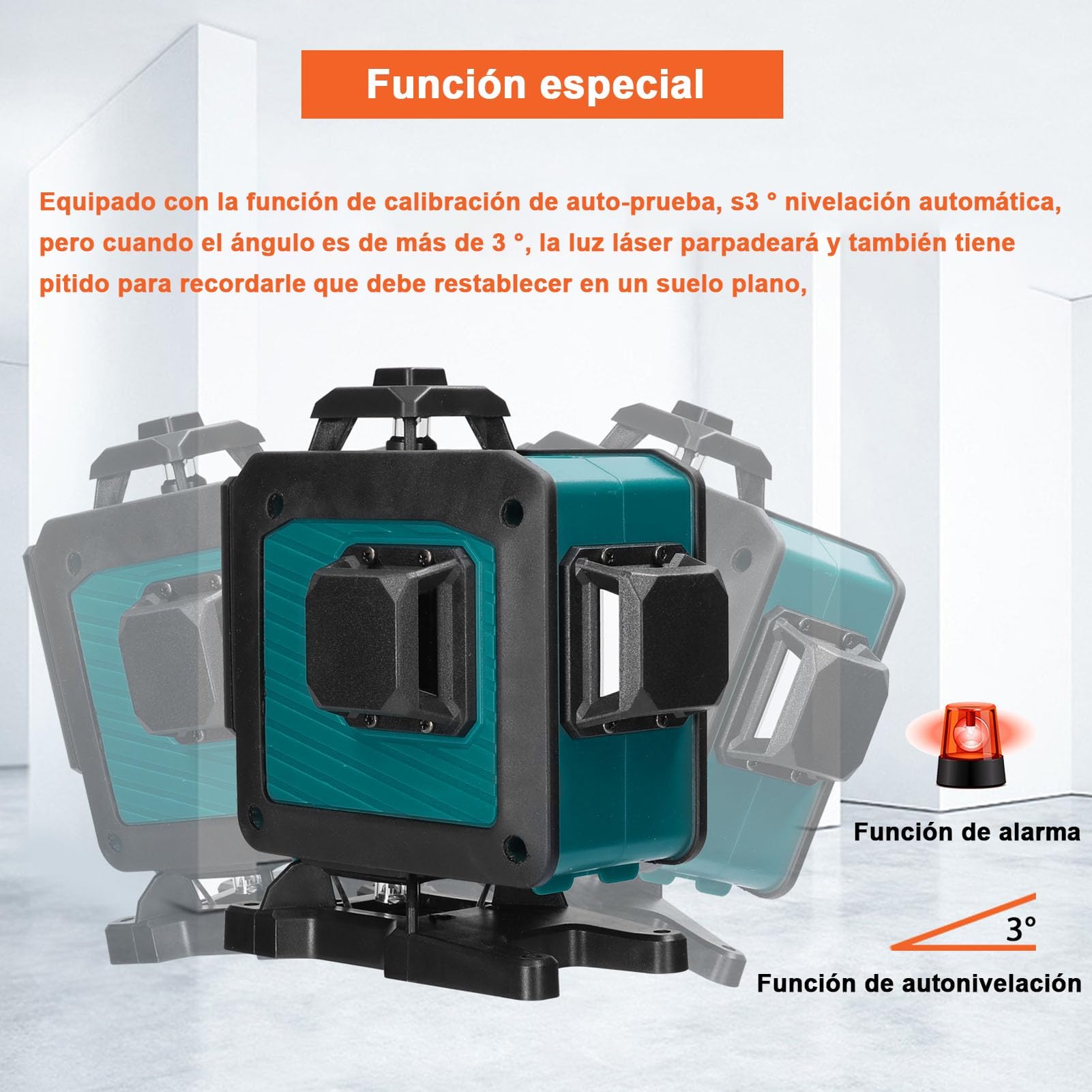 Geevorks Nivel Láser 360,16Líneas Láseres de Verde Cruzada,Autonivelante 3grados 4D,con Trípode+Control Remoto+Control móvil, 2 1200mAh Baterías, Base de Rotación,Herramientas de Mejoras para Hogar
