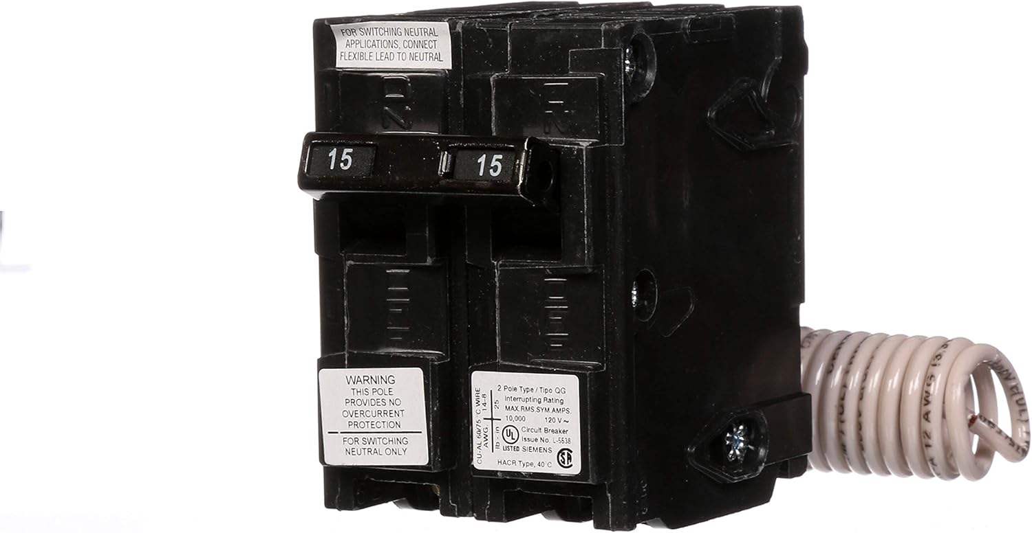 Siemens QG215 15-Amp Three Pole Switching Neutral Breaker