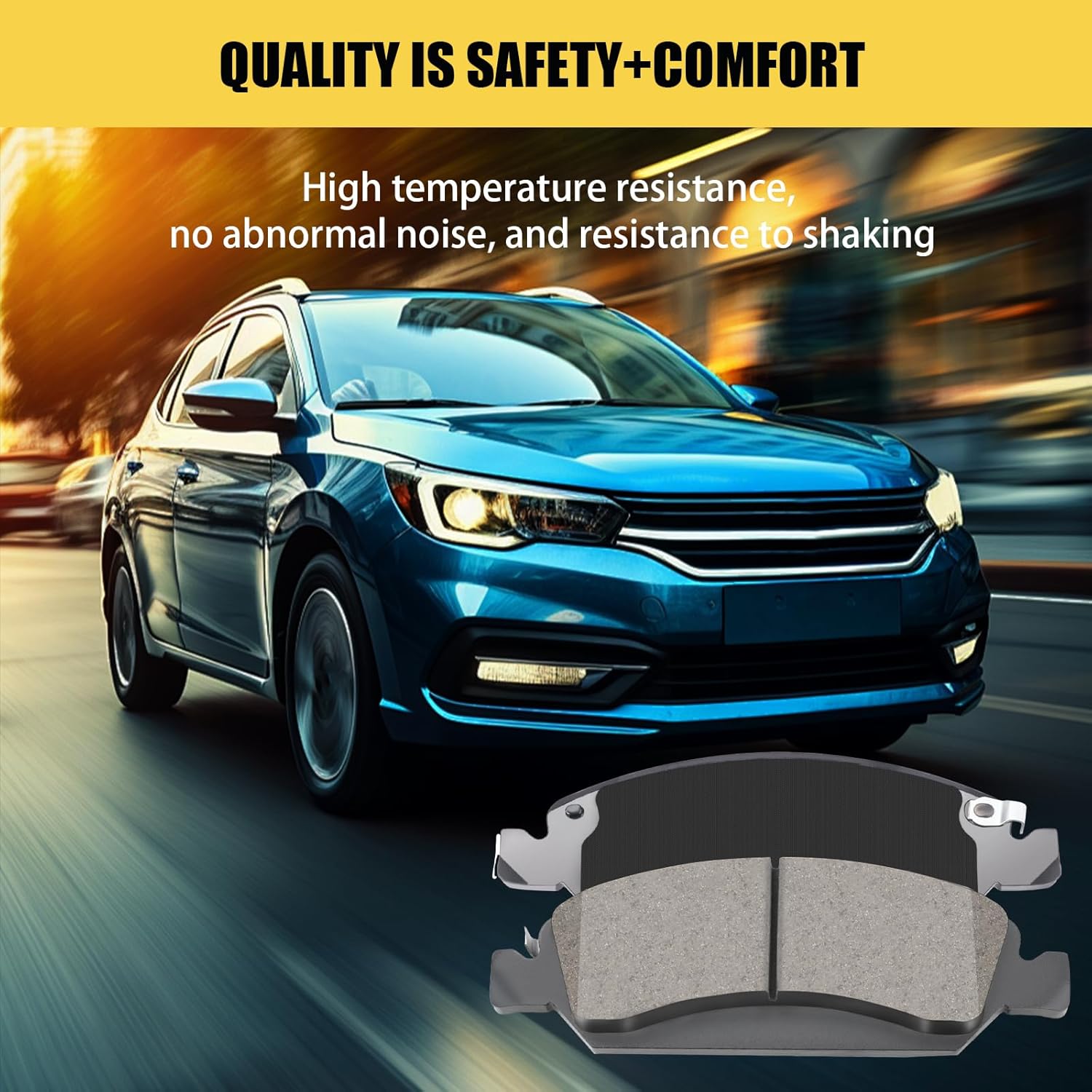 Ceramic Front Brake Pad Set Compatible with Cadillac Escalade/ESV/EXT/XTS;For Chevrolet Avalanche/Silverado/Express/Suburban/Suburban 1500/ Tahoe;For GMC Savana/Sierra/Yukon(HZ1363)