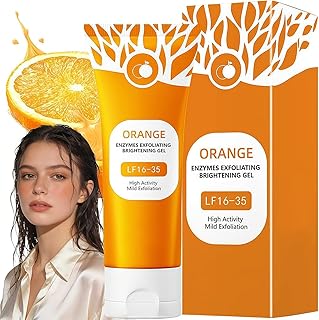 Burmy Orange Exfoliating Gel, Enzyme Face Scrub for Deep Pore Cleansing, Moisturizing Face &amp; Body Peeling Gel, Gentle Dail...