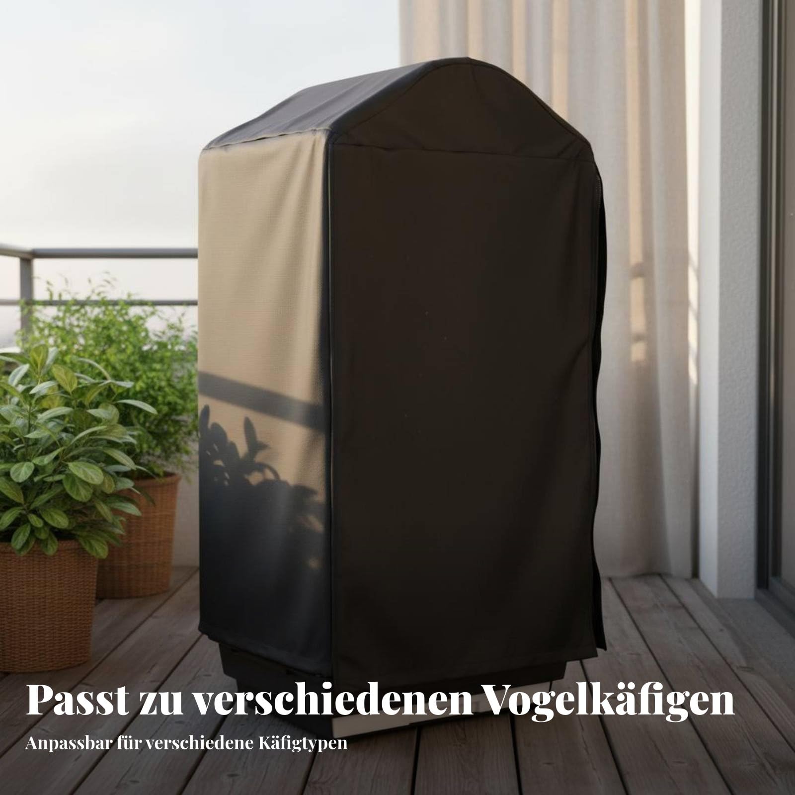 Vogelkäfigabdeckung Käfighülle Käfigschutz Schlafabdeckung aus Verstärktem Nylon mit Doppeltem Reißverschluss für Sonnenschutz Und Lichtreduktion für, Dunkelblau, 47 47 50cm