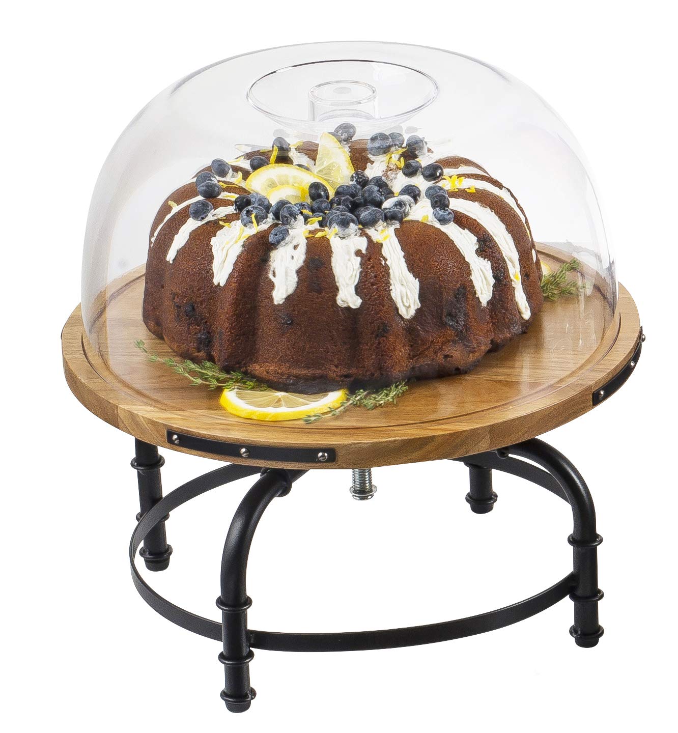 Tablecraft 10086 Industrial Collection - Soporte giratorio para tartas