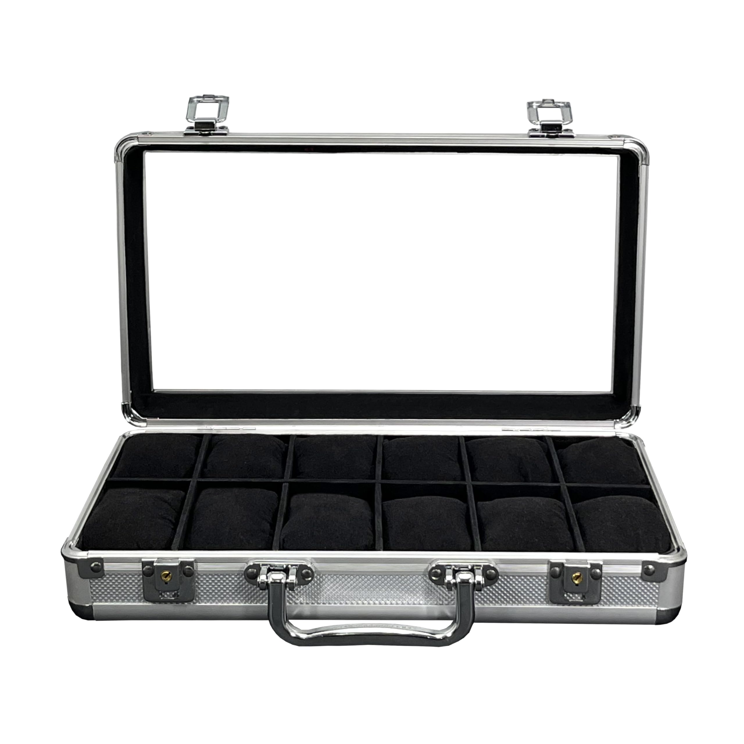 MAESTRORELOJERO MR Maestro Relojero - Vitrina para Guardar 12 Relojes | Aluminio Resistente | Ideal para Organización de Joyas y Relojes, Muy Practico, Estupendo para Regalo
