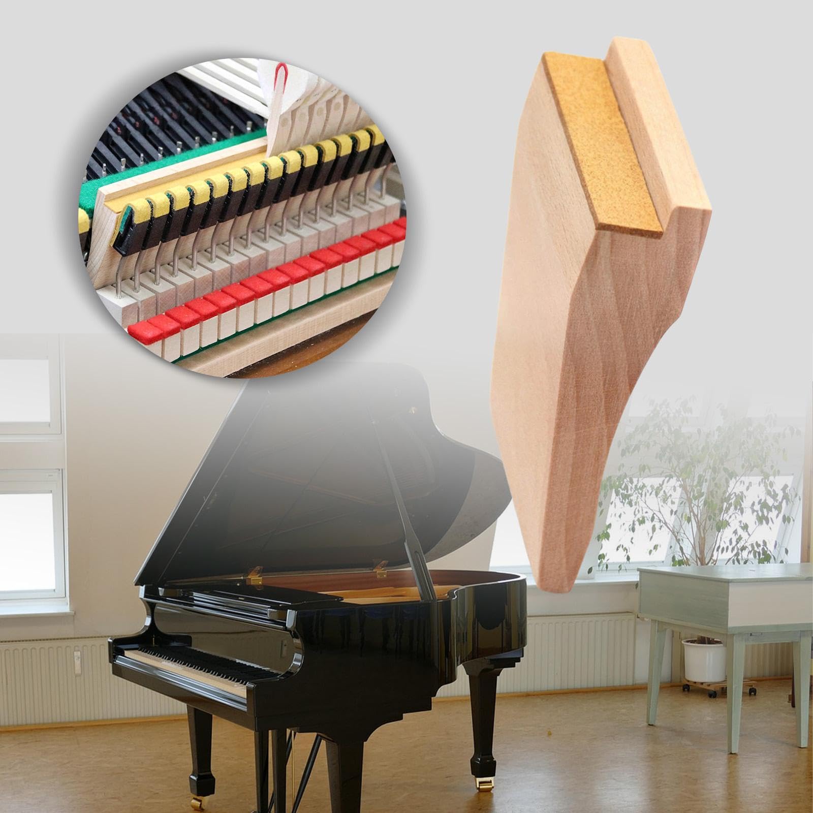 Piano Tuning Board Outil d'ajustement Accessoire d'entretien pour Piano à Queue Structure Robuste en Bois Adapté Aux Techniciens et Amateurs D, Style B