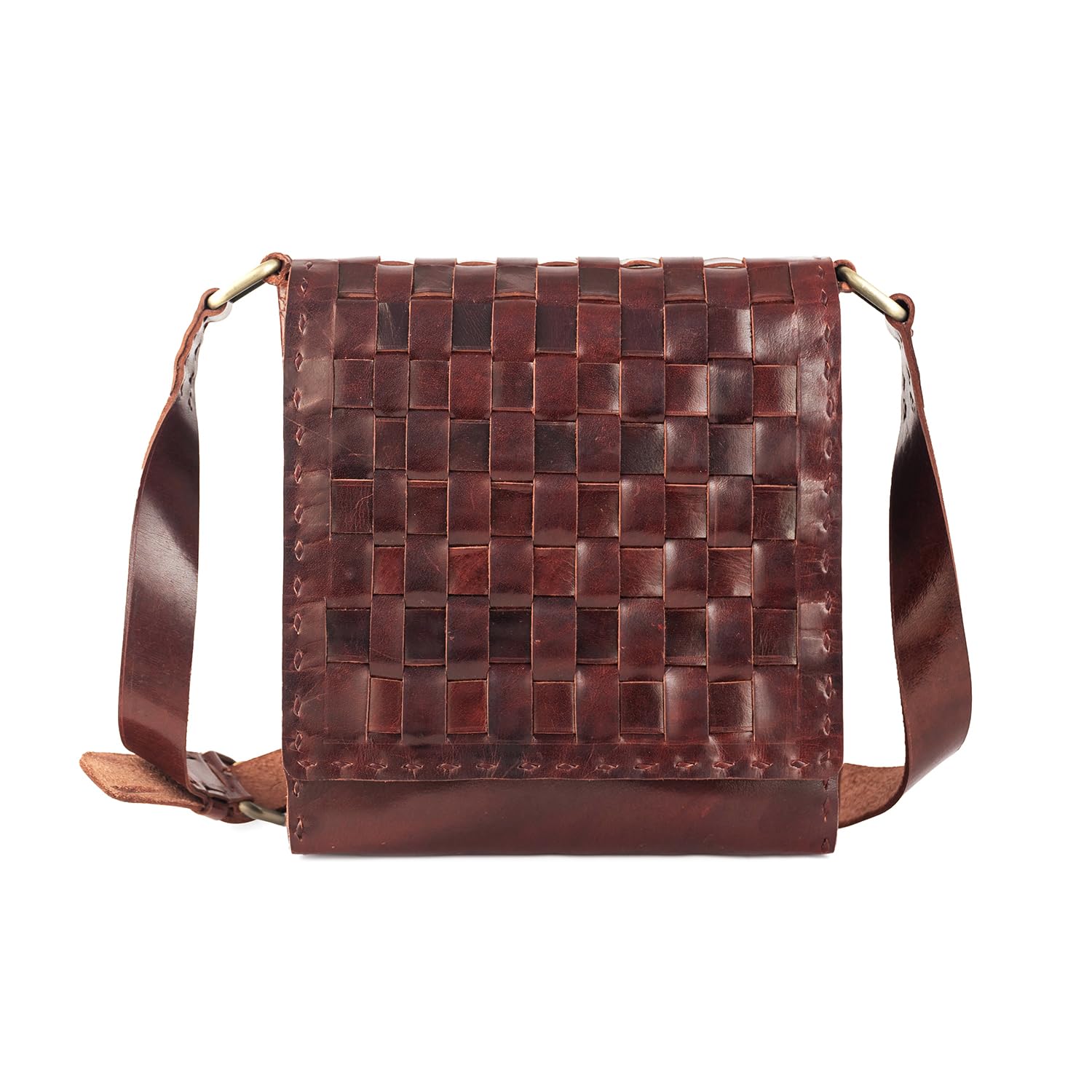 goatter Genuine Leather Handmade Check Pattern Girls And Women’s Small Cross Body Sling Bag For Daily Use,-picture-22