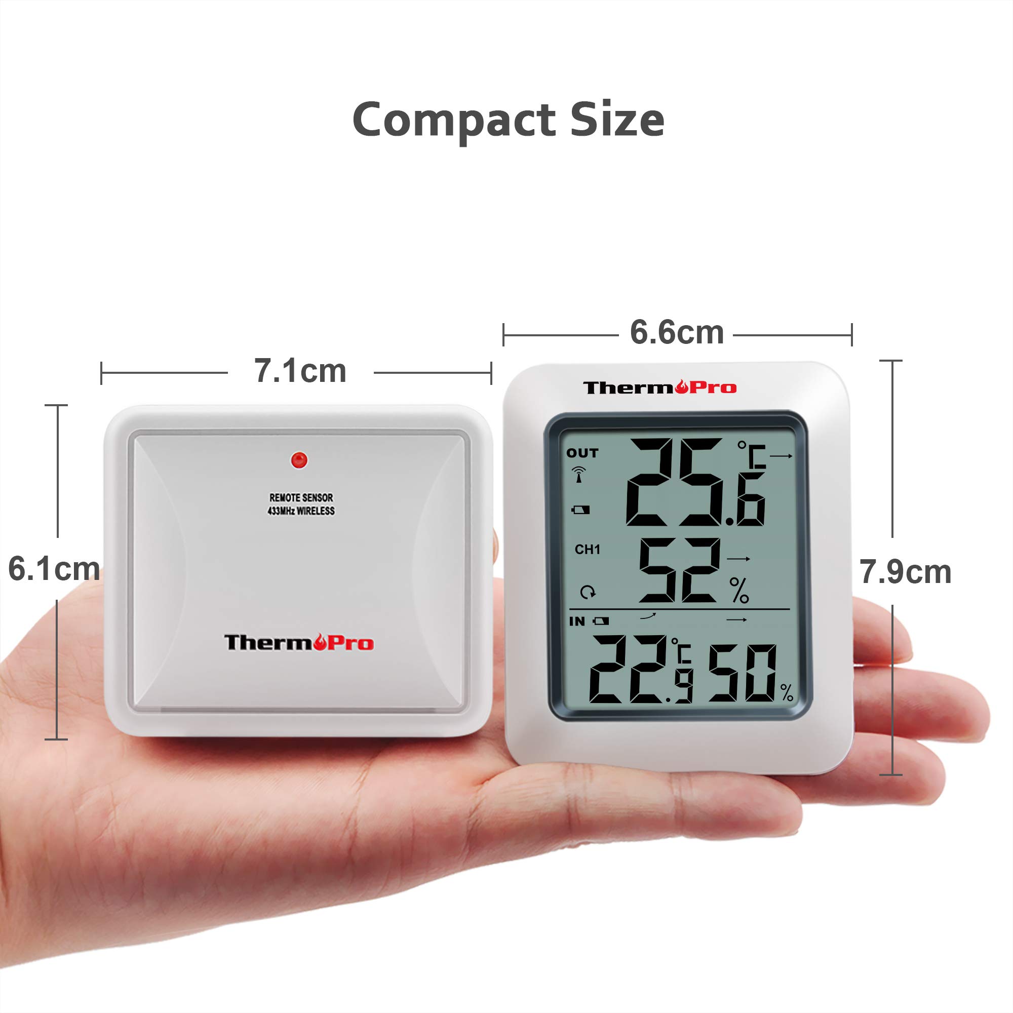 ThermoPro TP60S Wireless Thermometer Indoor Outdoor Digital Room