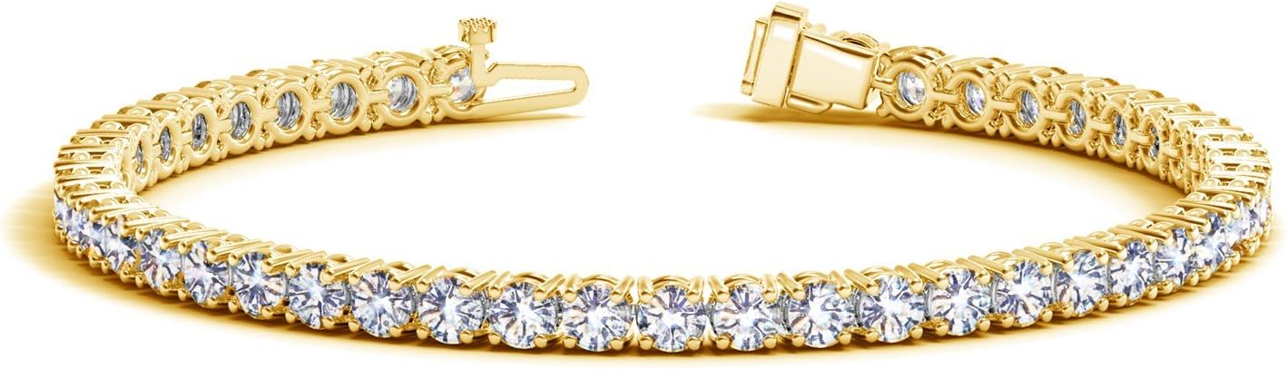 Houston Diamond District 2 to 20 Carat NATURAL Classic Diamond Tennis Bracelet 4 Prong Value Plus Collection (J-K Color, I1-I2 Clarity)
