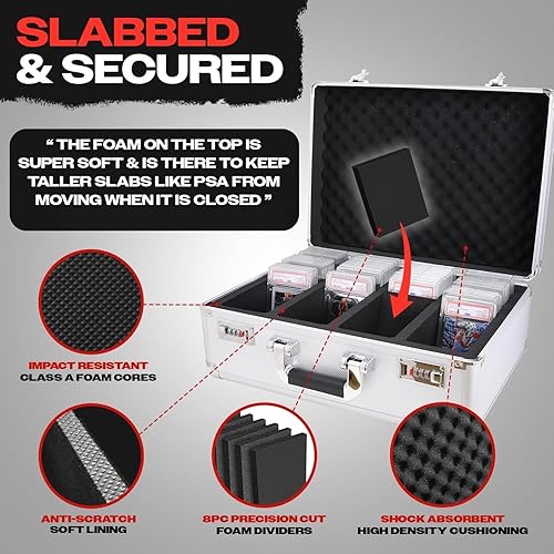 Miniatura 6 de VALUN SLABPRO - Caja de almacenamiento de tarjetas graduadas de 4 filas caja de almacenamiento de tarjetas PSA duradera para deportes, losa