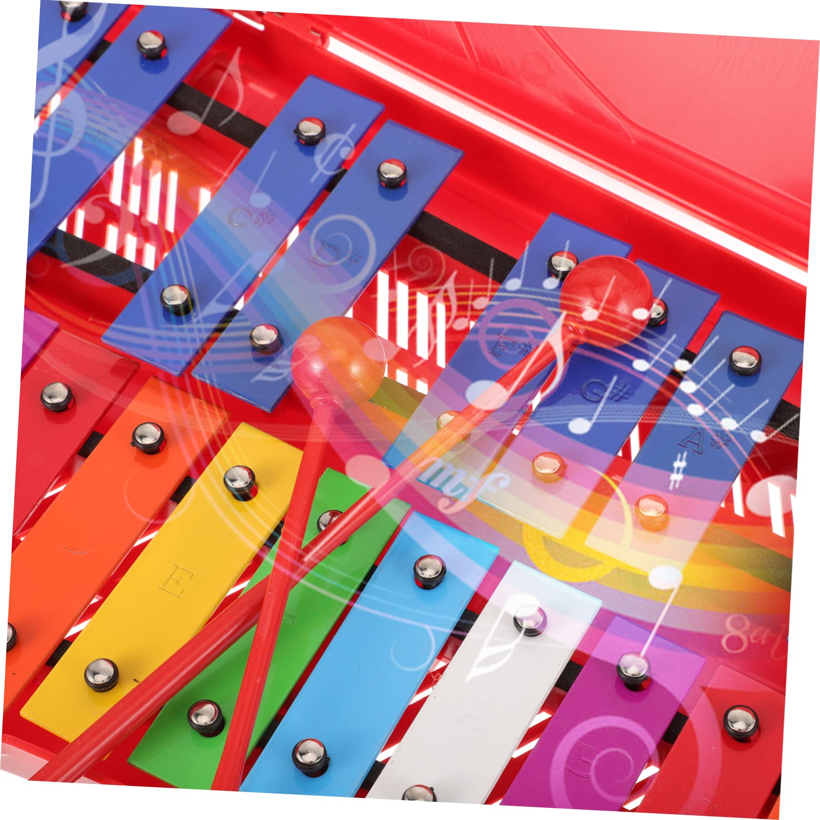 SUPVOX Xilófono de Percusión para Niños 25 Tonos, Instrumento Musical Educativo Seguro y Fiable Teclas de Hierro y Cuerpo de Plástico Adecuado para Aprendizaje Musical