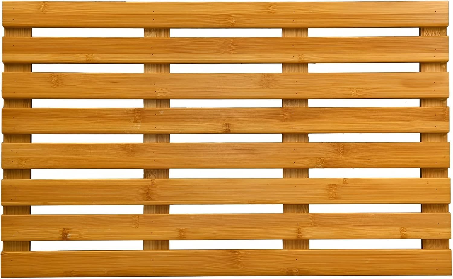 MantrRaj Bamboo Duckboard Bath Mat Anti Slip Mat Spa, Bath, Shower Bathroom Decor Easy to Clean Water Resistant Shower Mat Slatted Duckboard Design Multipurpose Bath Mat (Natural)