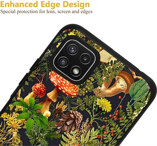 Miniatura 5 de Funda de silicona suave diseñada para Samsung Galaxy A22 5GBoost Mobile Celero 5G, hongos del bosque y bayas de saúco, hongos de la naturaleza, para