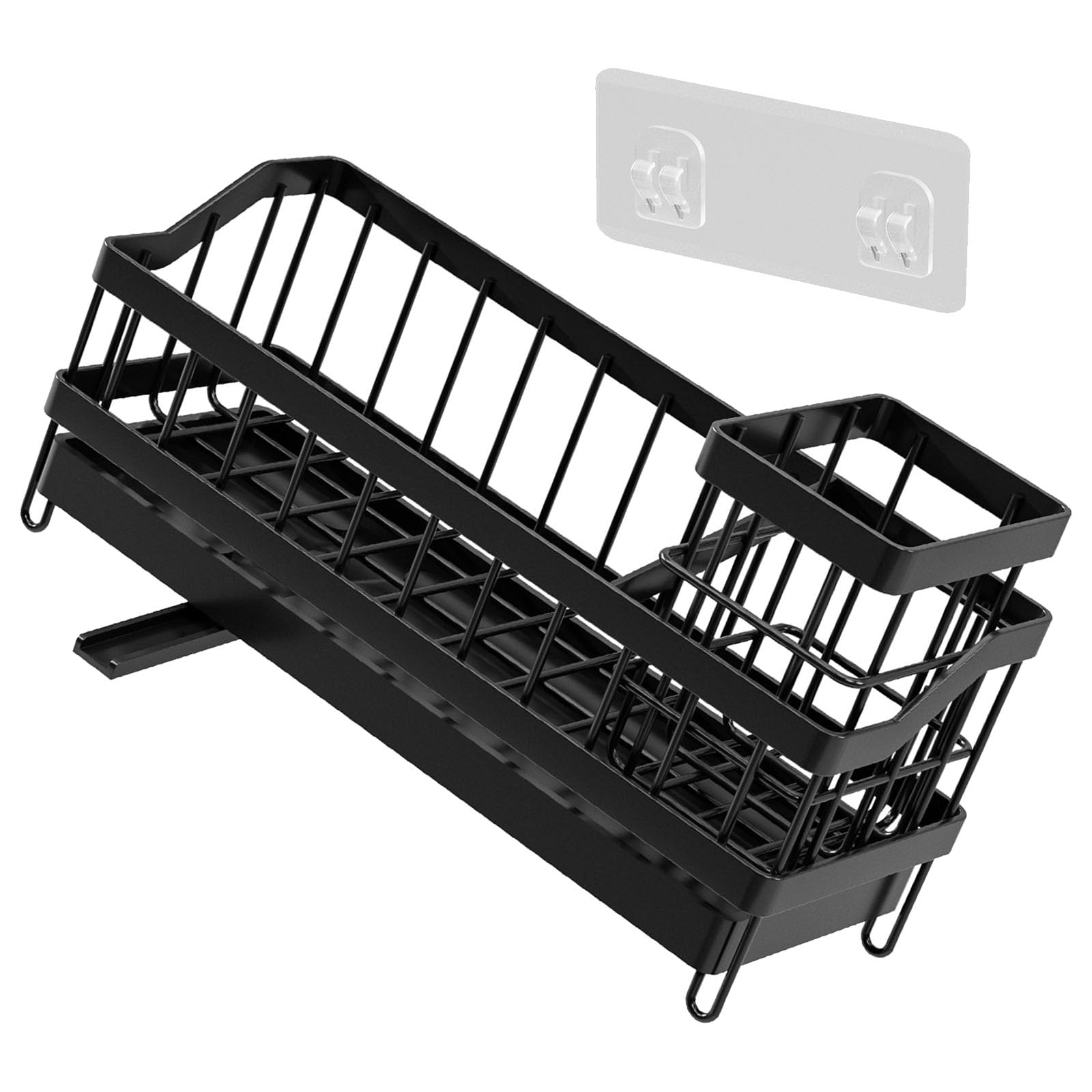 sodeber Kitchen Sink Organizers Sponge Holder Cloth Hanger Soap Brush Dishcloth Holder Rack Countertop Drying Rack No Drill Kitchen Organizers