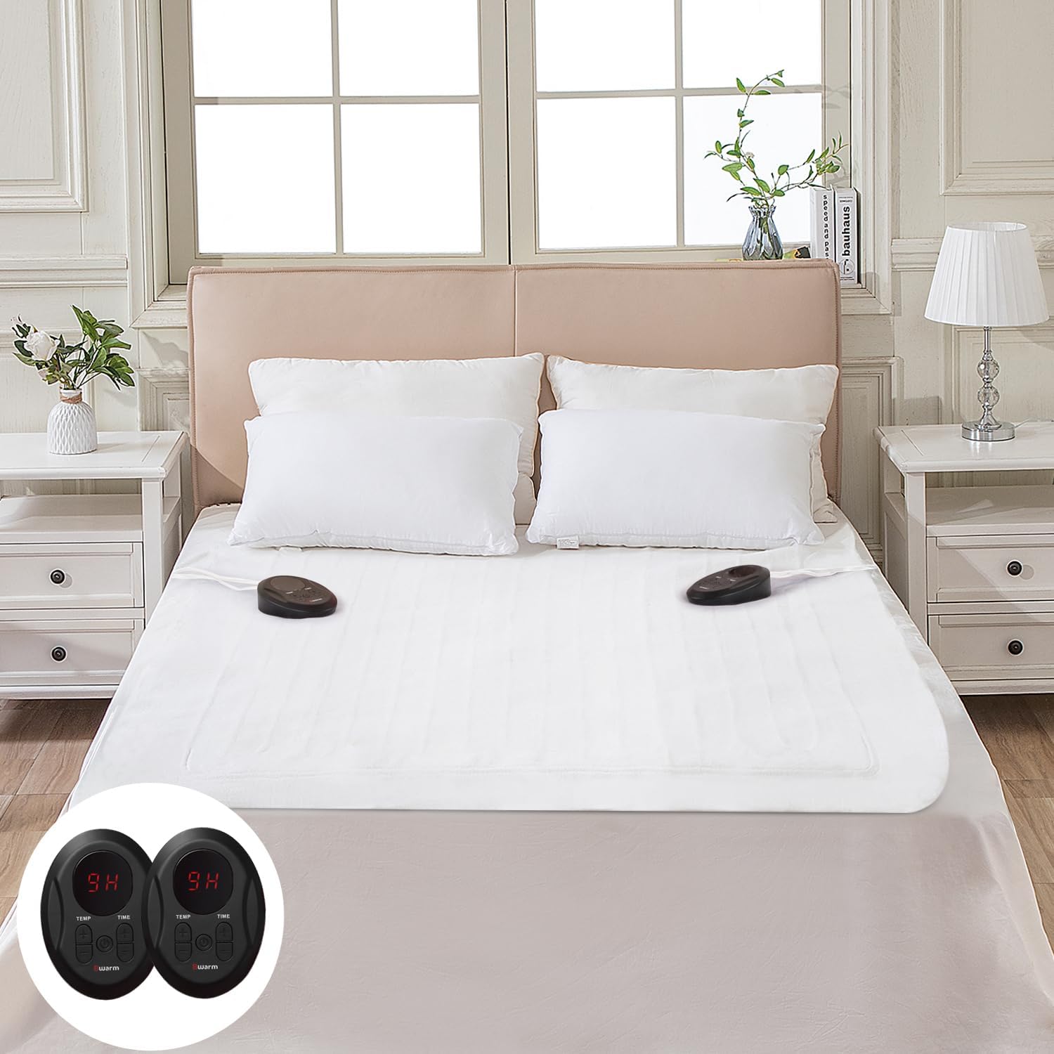 King Size Electric Heated Mattress Pad – Dual Control, Deep Pocket, 3D Air Layer Fabric, Machine Washable