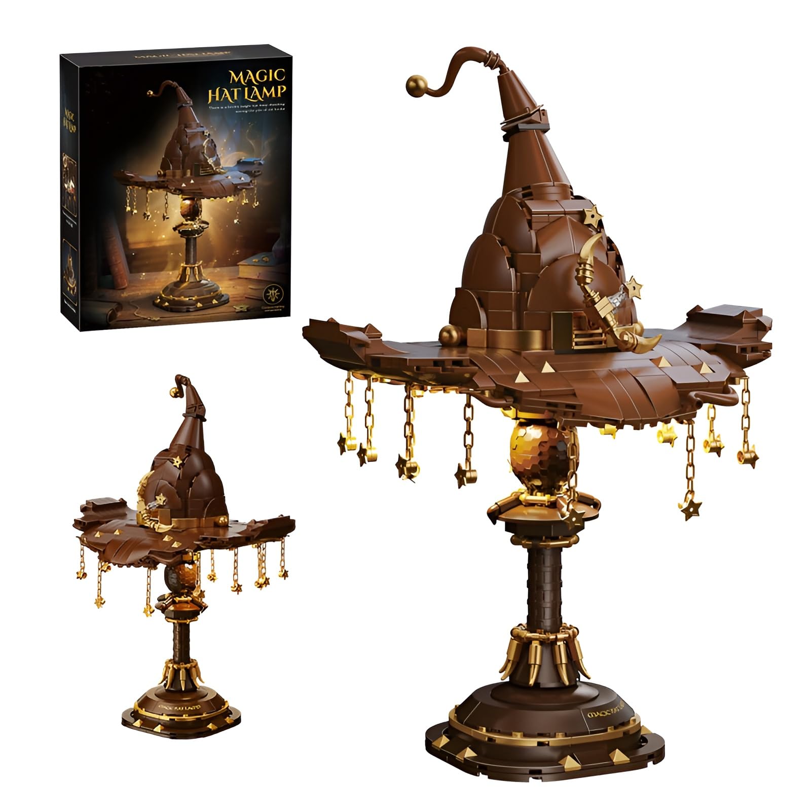 QuirkQuest Magic Hat Building Blocks Set, 698PCS Witch Hat Model Toy, Wizard Weapon Building Brick Kit, Unique Tabletop Decor, Fine Gifts for Fans, Adults and Fantasy Enthusiasts