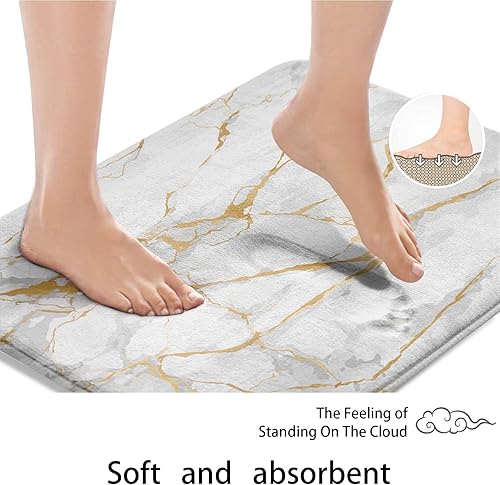 Miniatura 7 de Juego de baño blanco con cortina de ducha y alfombras y accesorios, juego de cortina de ducha de piedra rosa dorada Mable, decoración moderna de