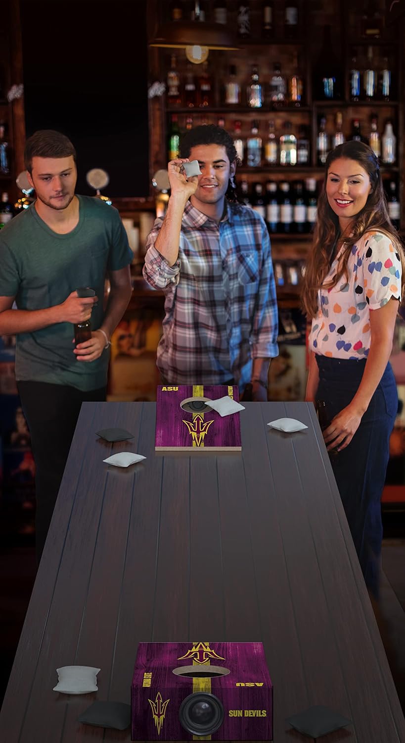SOAR NCAA Tabletop Cornhole Game and Bluetooth Speaker
