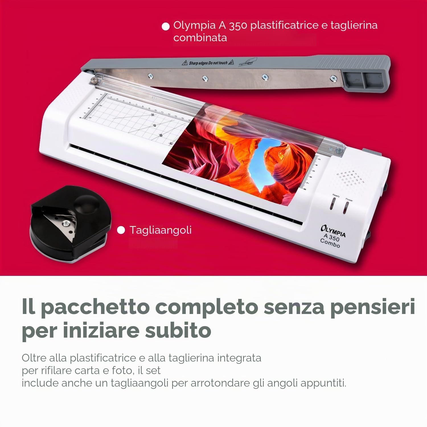 Olympia A 350, Laminatrice e affettatrice combinata per A3, 75/80-125 Micron, 3130