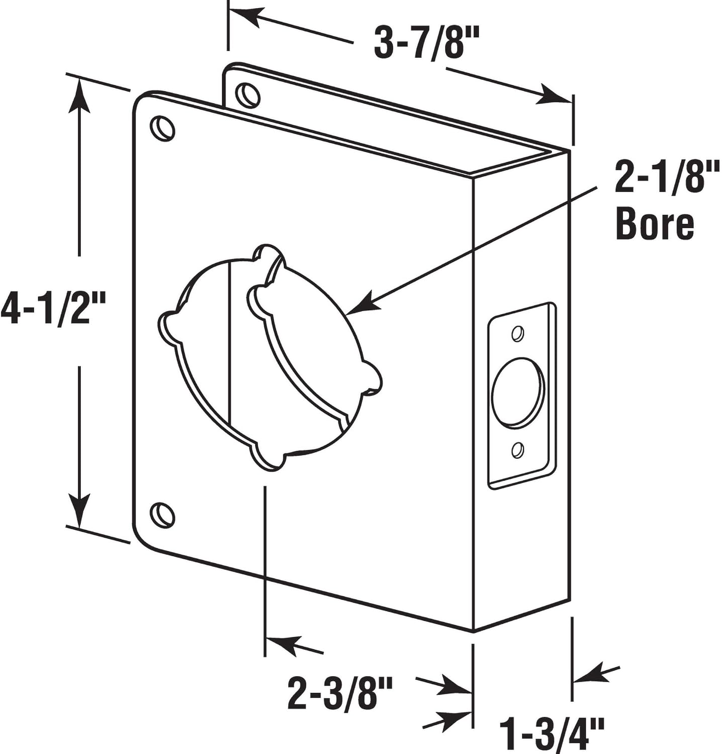 Prime-Line MP9979 Antique Brass Single Bore Hole Lock and Door Reinforcement Plate for 1-3/4 in. Thick Doors, Antique Brass Finish (Single Pack)