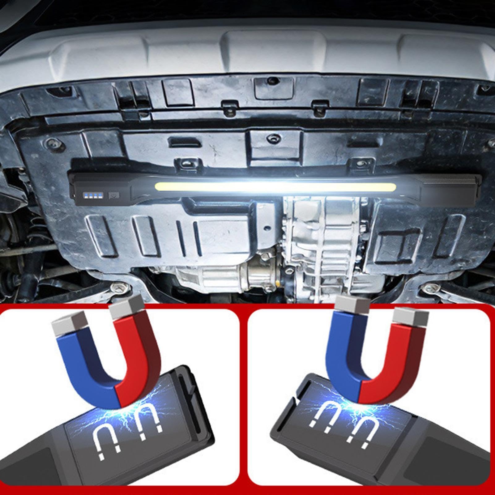 Faretto da Lavoro Ricaricabile Barra LED Magnetica per Riparazioni Auto | Luce Portatile Sotto Cofano per meccanici elettricisti idraulici garage officina auto motori
