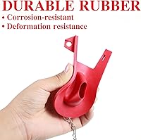 Vista 4 de Peryiter Juego de 6 piezas de repuesto de aleta de inodoro de 2 pulgadas, universal con cadena de acero inoxidable para válvulas de descarga