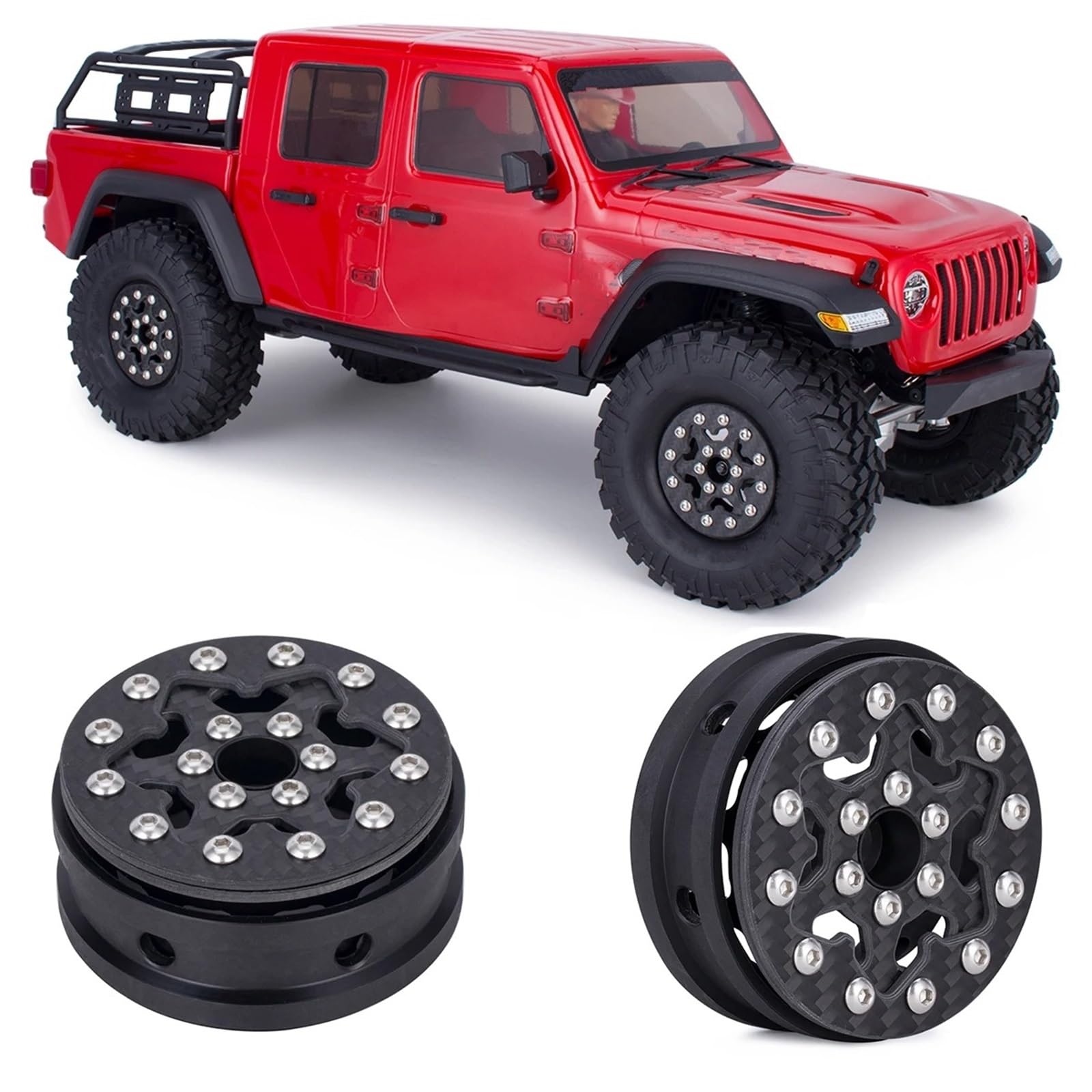 Für Axial Für SCX10 D90 Für TRX4 Für TRX6 Gen8 1/10 RC Auto Carbon Faser 1,9 Zoll Beadlock Räder Upgrade Teile RC Komponenten