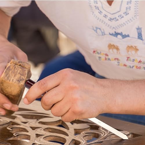 Miniatura 7 de Juego de cinceles de torno para carpintería, 8 herramientas de torneado de madera con cuchillas de acero HSS para muebles, raíces y tallado de