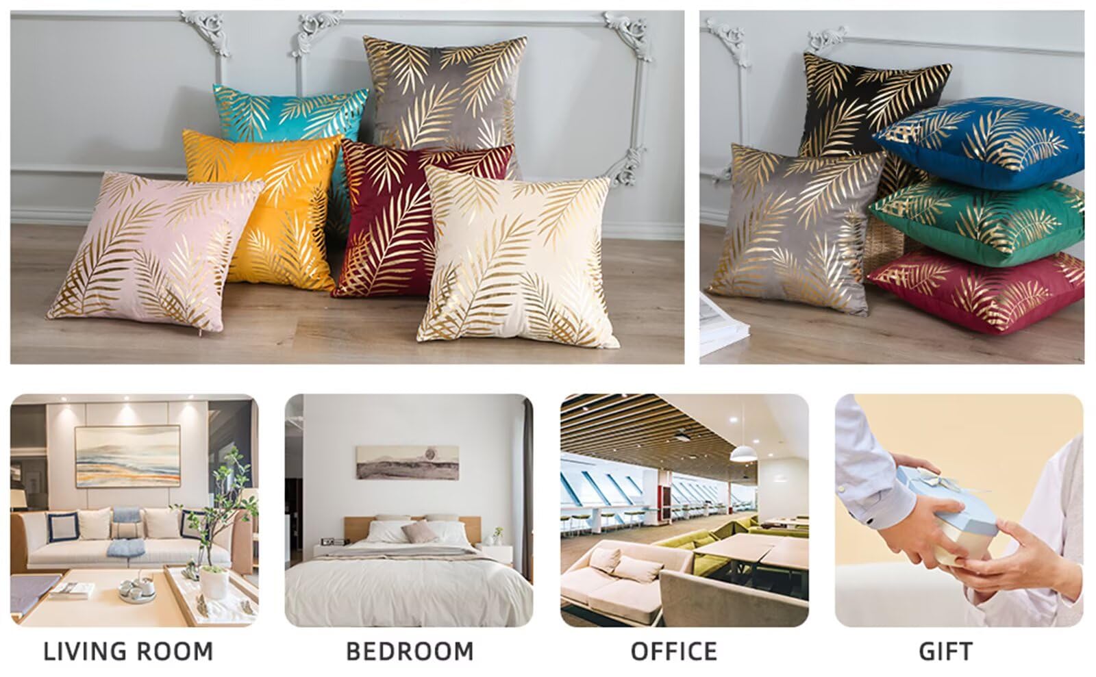 Set of 4 Cushion Covers, 70x70cm Leopard Tiger Double Sided Square Pillow Covers Sofa Cushions with Invisible Zipper Pillow Cases,Decorative Throw Pillows 28x28inch for Living Room,Bedroom,Sofa