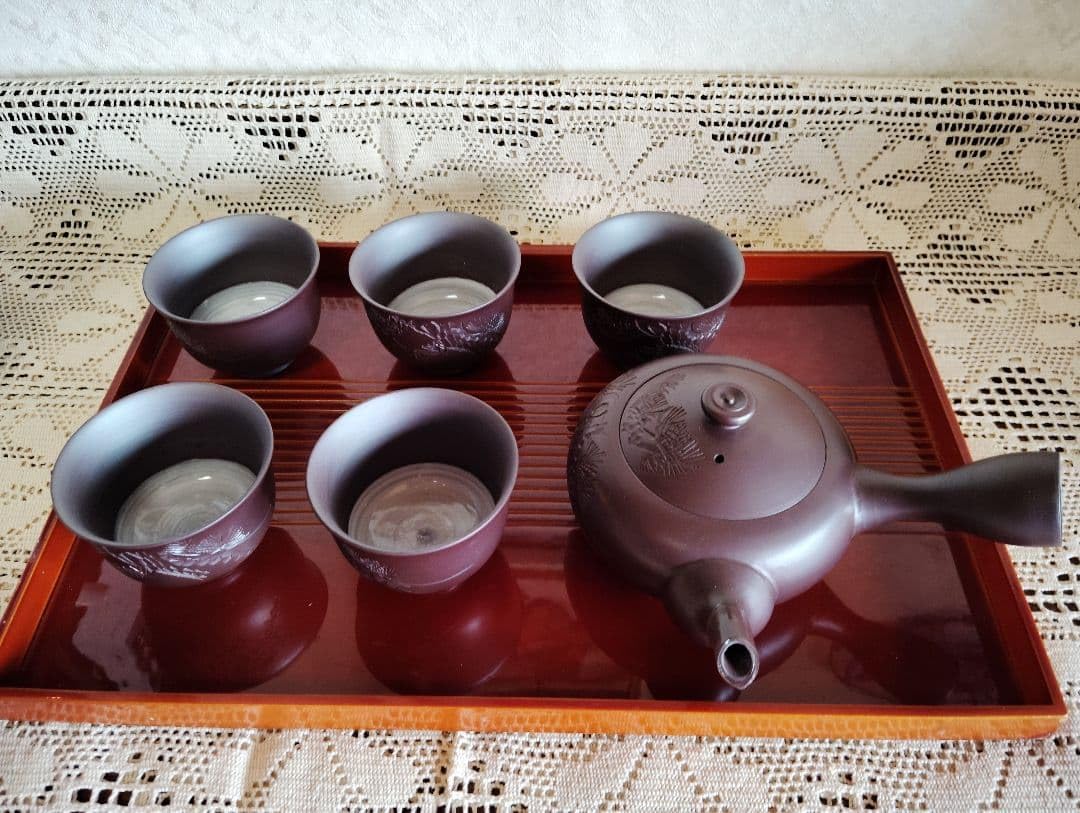 萬古焼 煎茶器　榮峰窯　勇山 作　急須　湯冷　湯呑5客 Amazon.co.jp: 萬古焼き 前茶セット 急須湯呑セット 出口勇山作 湯呑み