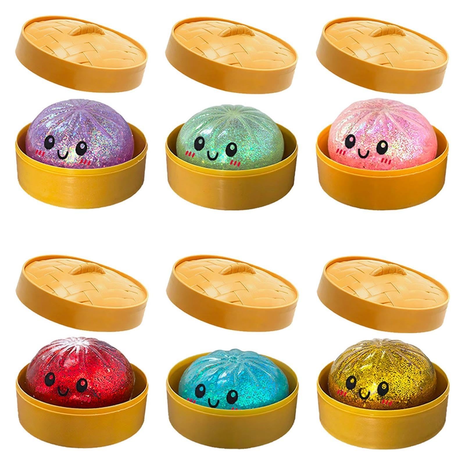 Palla squishy colorata con gnocchi in 6 stili con scatola, antistress