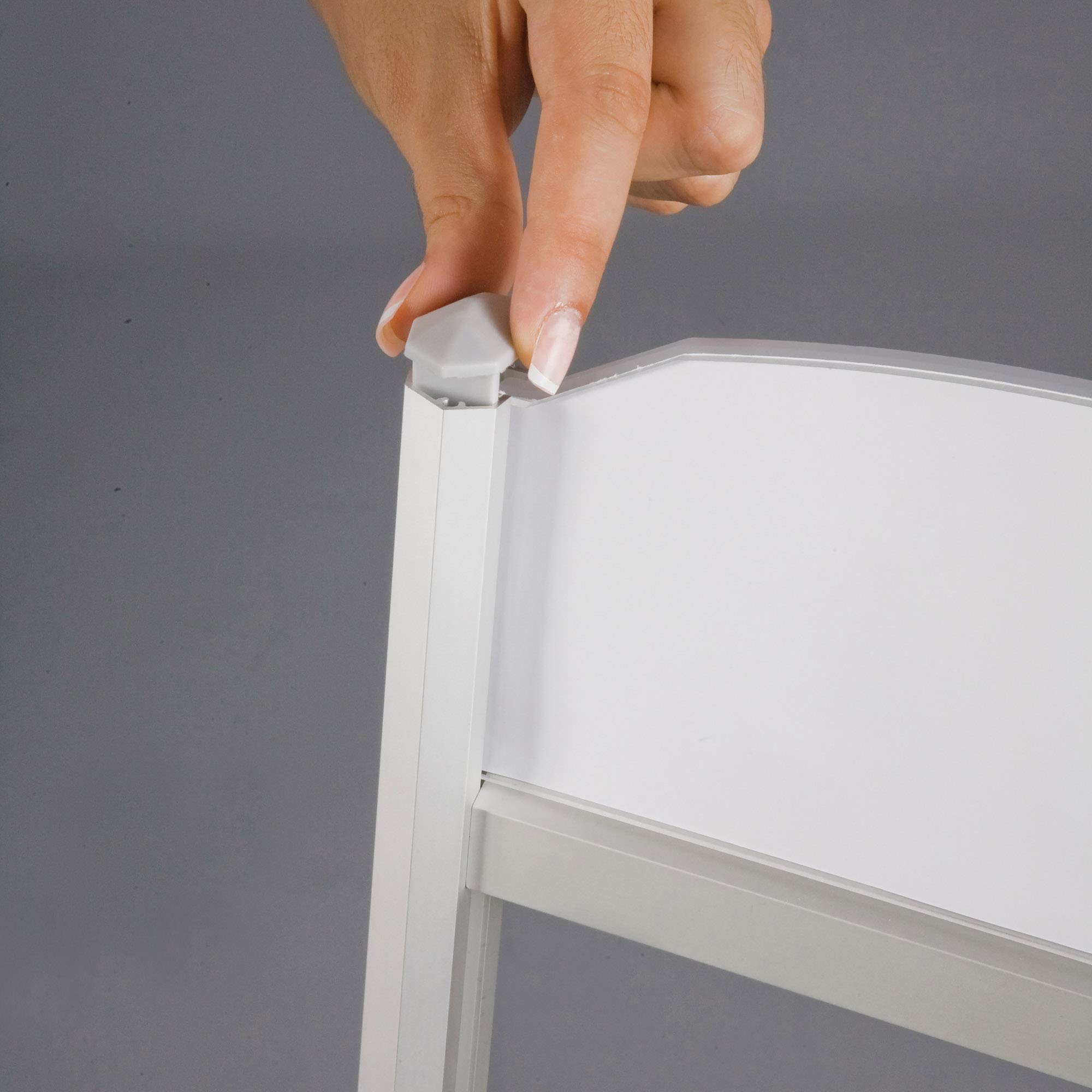 Boden-Prospektständer Rapid DIN A4 | Aluminium Prospekthalter mit Acryl Prospektablagen (2 x DIN A4)