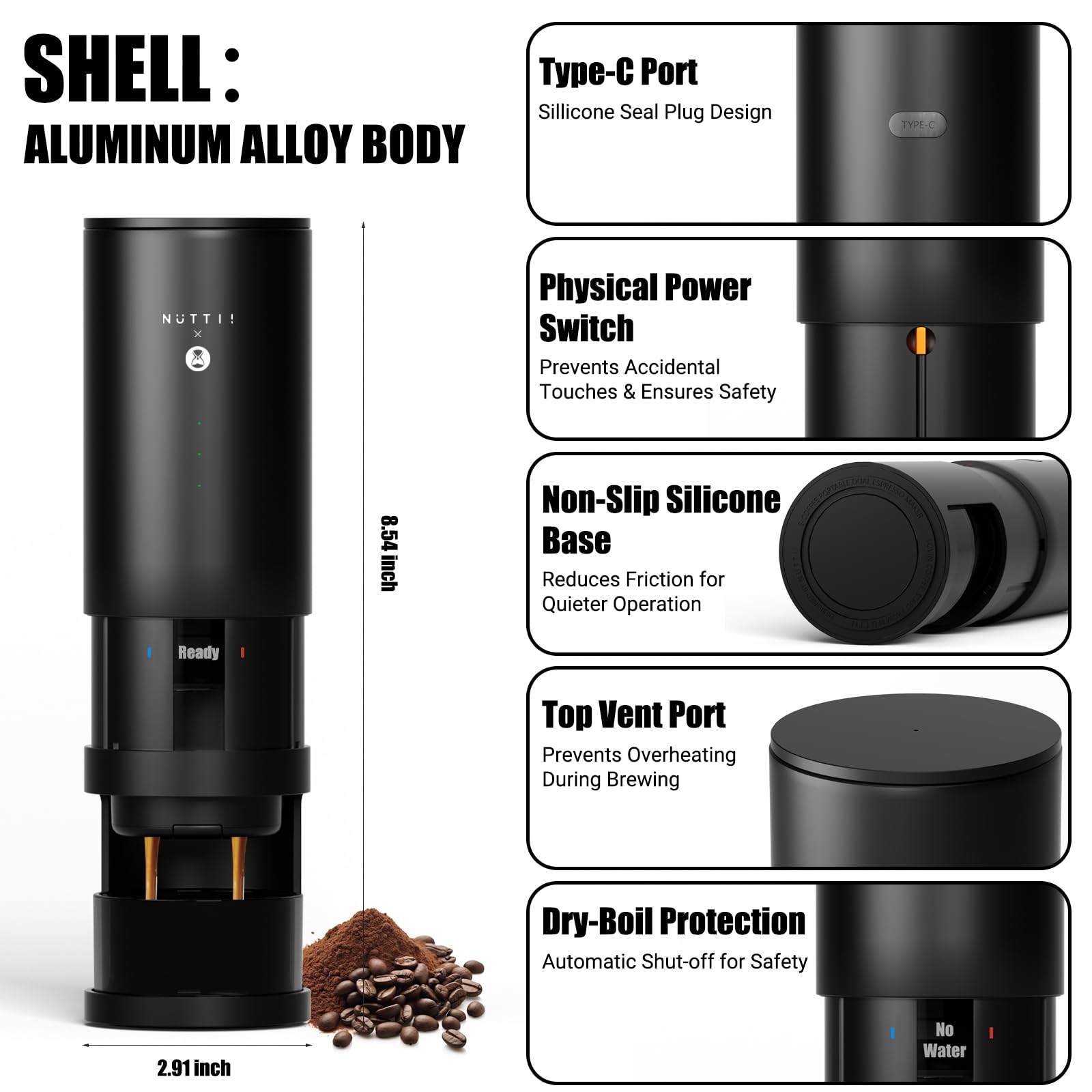 Amazon.co.jp: Nuttii (ヌッティ) E-Coffee ポータブル電気