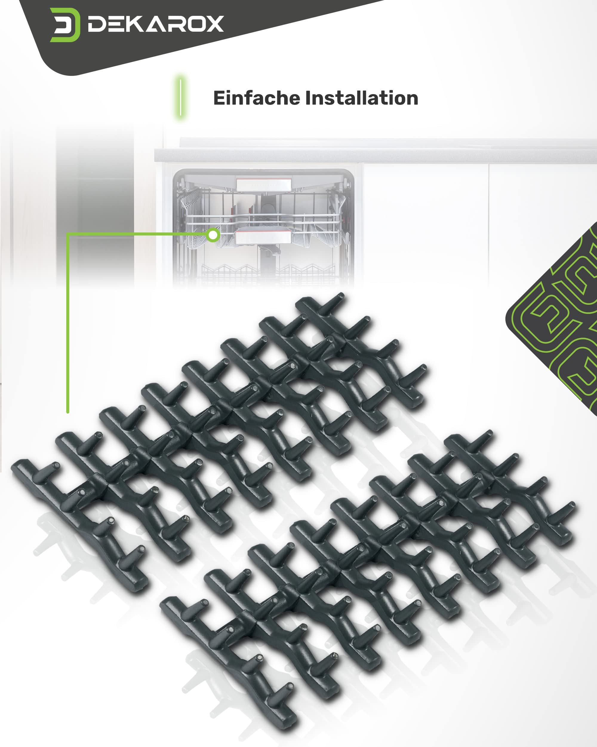 2 x Oberkorbeinsatz für AEG Electrolux Zanussi Zanker 138018410/9 1380184109 für Geschirrkorb oben in Spülmaschine Geschirrspüler Grau