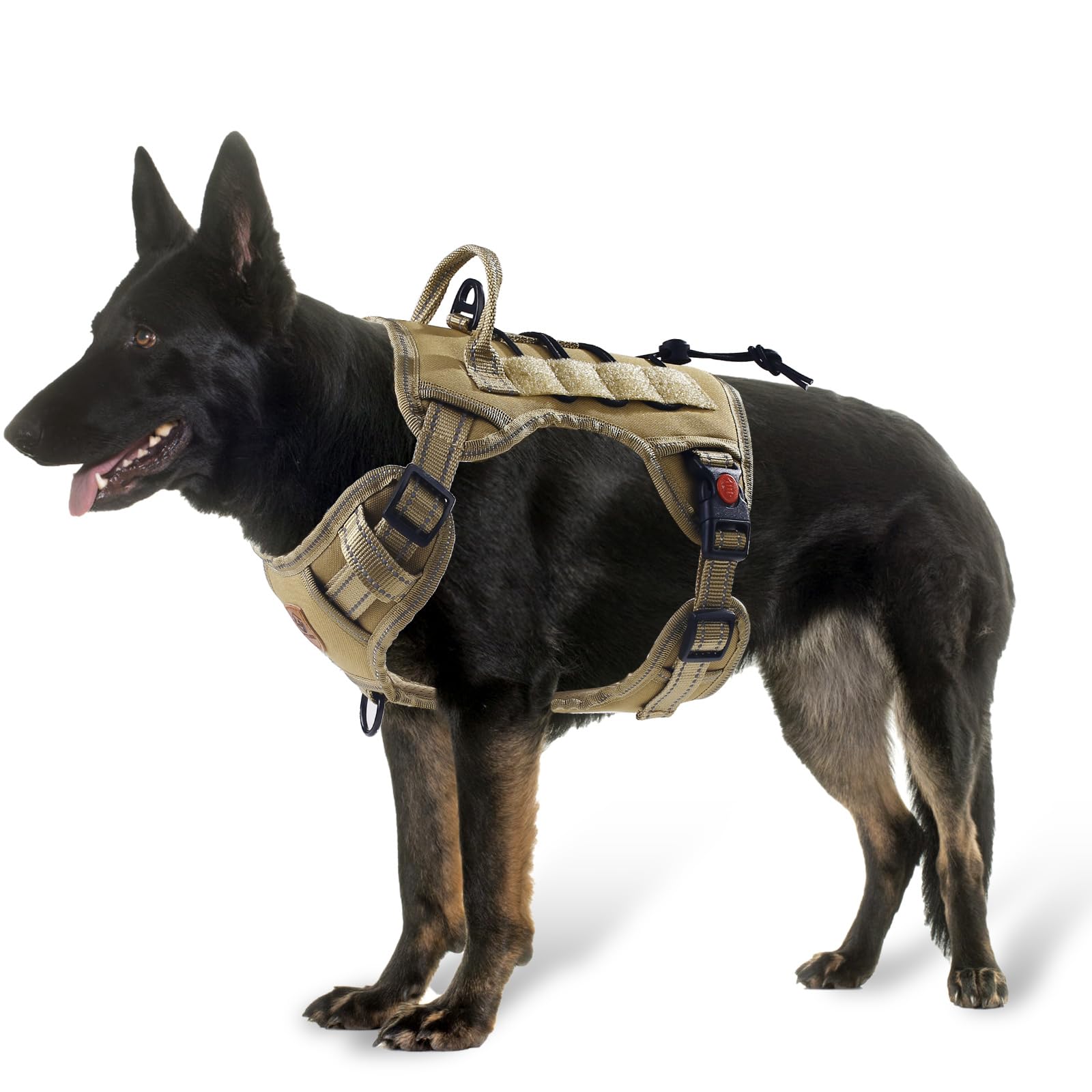 PET'S HUB Large Dog Harness, No Pull Pet Harness With 2 Lead Clips, Soft Padded Dog Vest Harness, Reflective & No-Choke Control Handle. (Army Green, Extra-Large)
