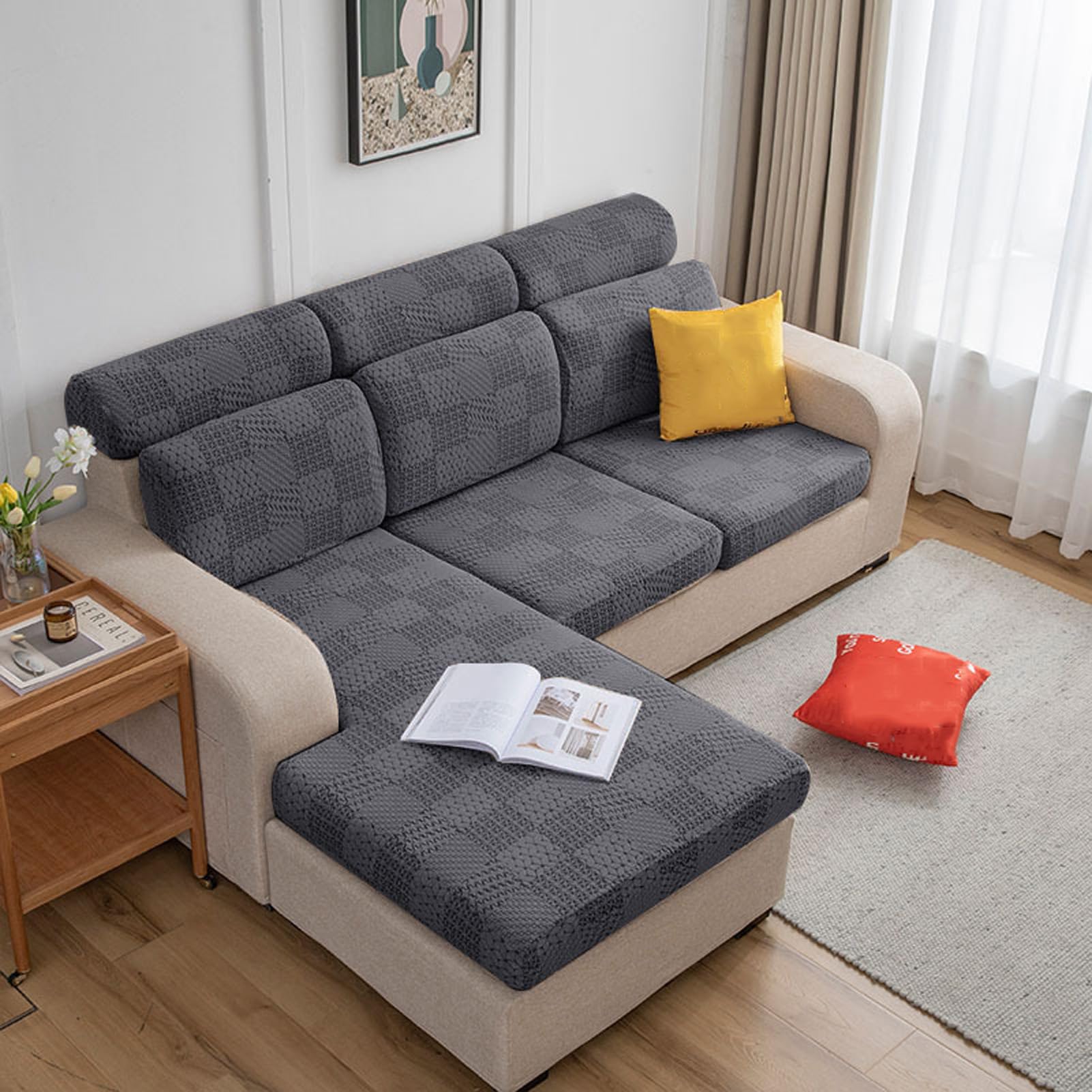Housse de canapé extensible lavable pour préserver le salon des enfants et animaux