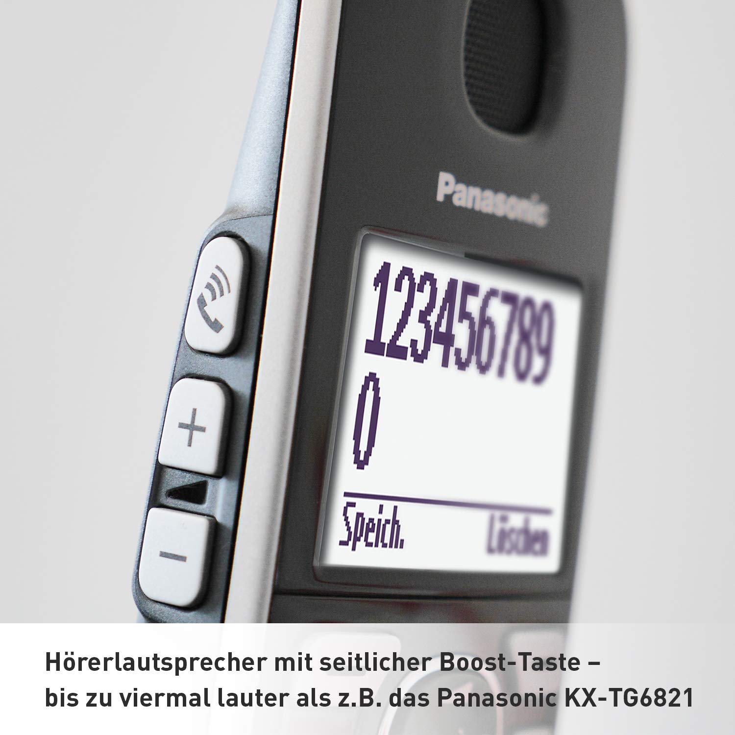 Panasonic KX-TGE522GS DECT Seniorentelefon mit Notruf, Silber-schwarz & KX-TGE510GS DECT Seniorentelefon mit Notruf (Großtastentelefon, schnurlos, extra Lautstärke) Silber-schwarz