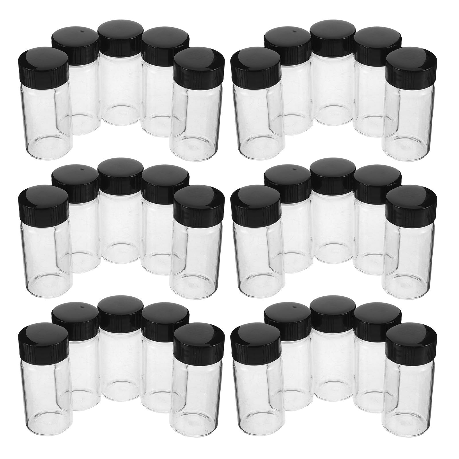 VOSAREA 100 Pezzi Mini Bottiglie di Vetro Trasparente 20ml Tappi a Vite | Contenitori in Vetro e Pp, Alta Trasparenza, Facili da Portare, per Viaggio ed Esperimenti
