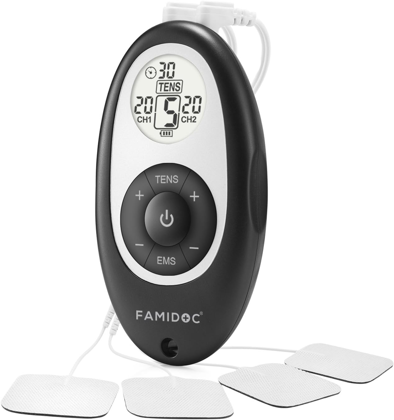 Muscle Stimulator EMS TENS Unit - FDA Cleared TENS Machine Pulse Massager for Pain Management Back Pain Joint or Muscle Pain and Rehabilitation with 10pcs Premium Electrode Pads