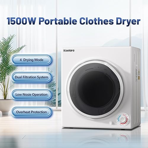 Miniatura 2 de Secadora portátil, 3.5 pies cúbicos para lavandería con bañera de acero Stianless, secadora de ropa de 15000 W para el hogar, apartamento, 4 modos