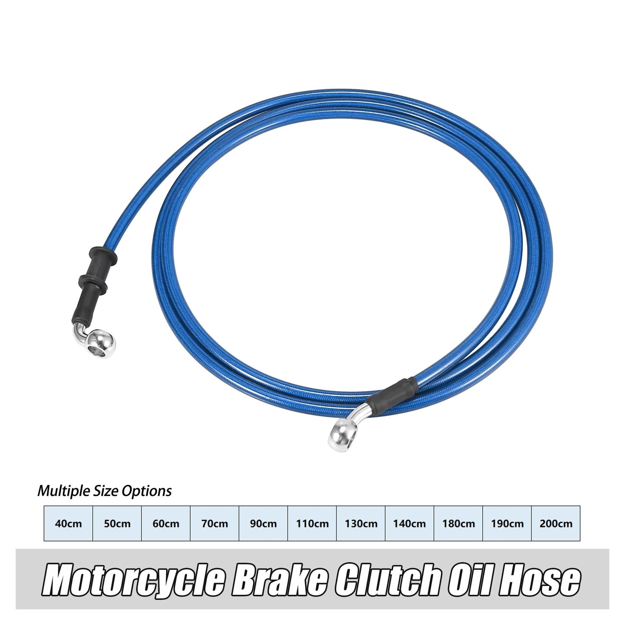 Moto Tubo Freno Tubo Flessibile Olio Frizione Freno Moto Tubo Freno Universale Blu Intrecciato In Acciaio Inossidabile Rinforzato Idraulico Da 40 Cm (Size : 1900mm)