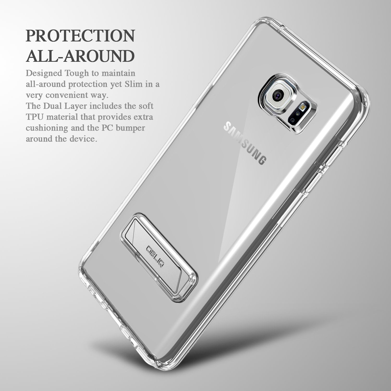 Galaxy Note 5 Case, OBLIQ [Naked Shield][Clear] - with Kickstand Thin Slim Fit TPU Bumper Hard Hybrid Shock Resist Protective Clear Case