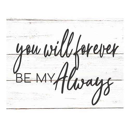 Miniatura 1 de You Will Forever Be My Always- Inspirational Love Quotes Wall Decor Print- Rustic Replica Wood Wall Art Design For Home Decor, Bedroom Decor-