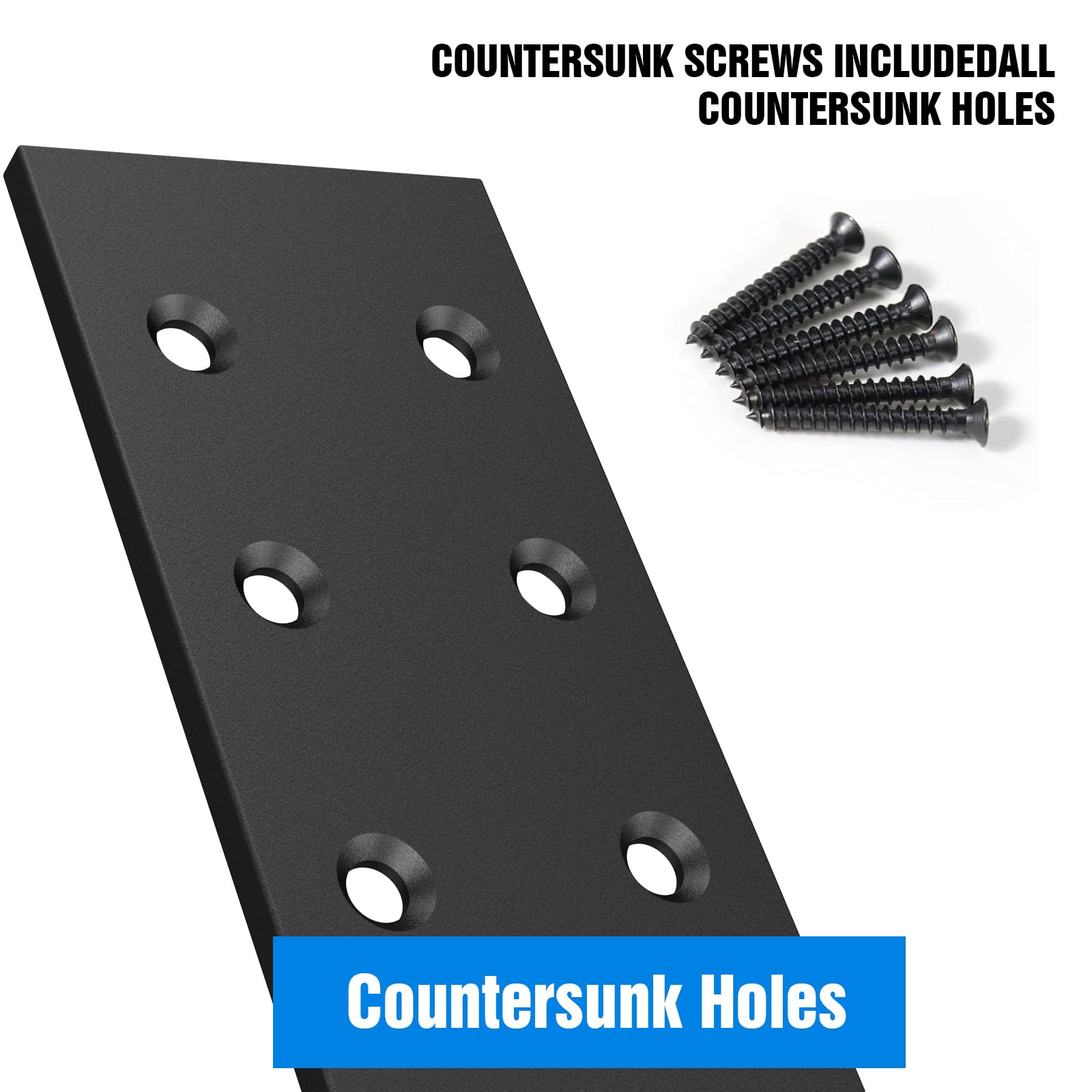 Paquete de 4 soportes ocultos para encimera, soporte de pared de rodilla de 0.25 pulgadas de grosor, soporte resistente para encimeras de cuarzo/granito/madera/hormigón, tornillos incluidos