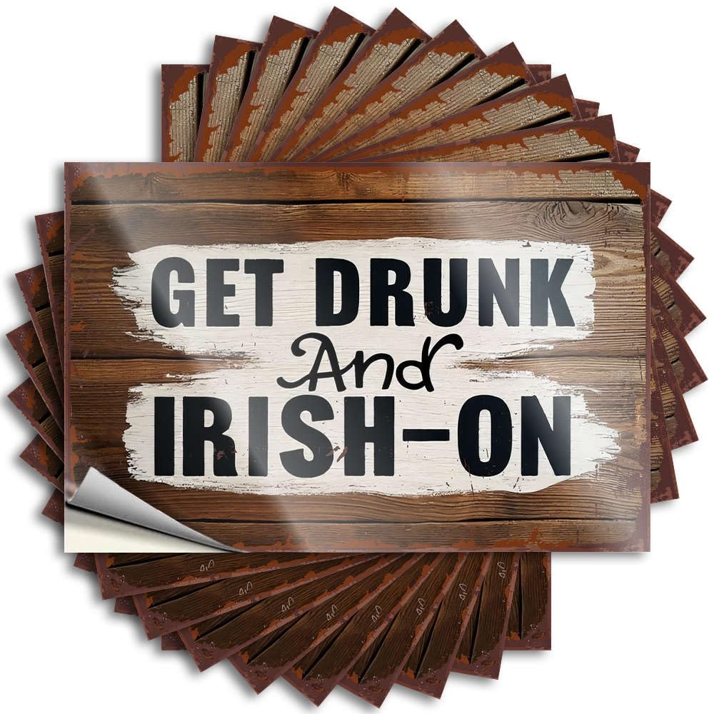 Fzfn Colour Tattoos Cover Scratch Resistant Decals, New Matte Print For Phone Case Gamer | Home Uv Proof Pack Get Drunk And Irish-On(8X12cm)