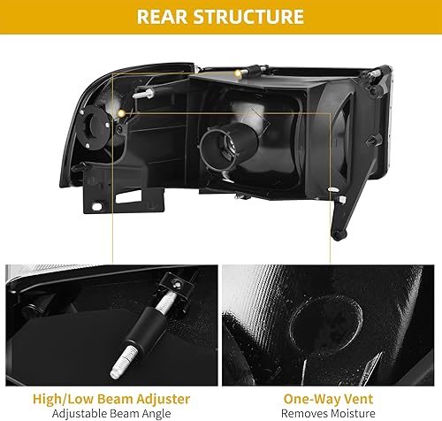 Miniatura 18 de DWVO Conjunto de faros delanteros de tubo LED compatible con Dodge Ram 2500 3500 DRL 2002 2003 2003 2003 2004 2005 Dodge Ram 2500 3500 DRL