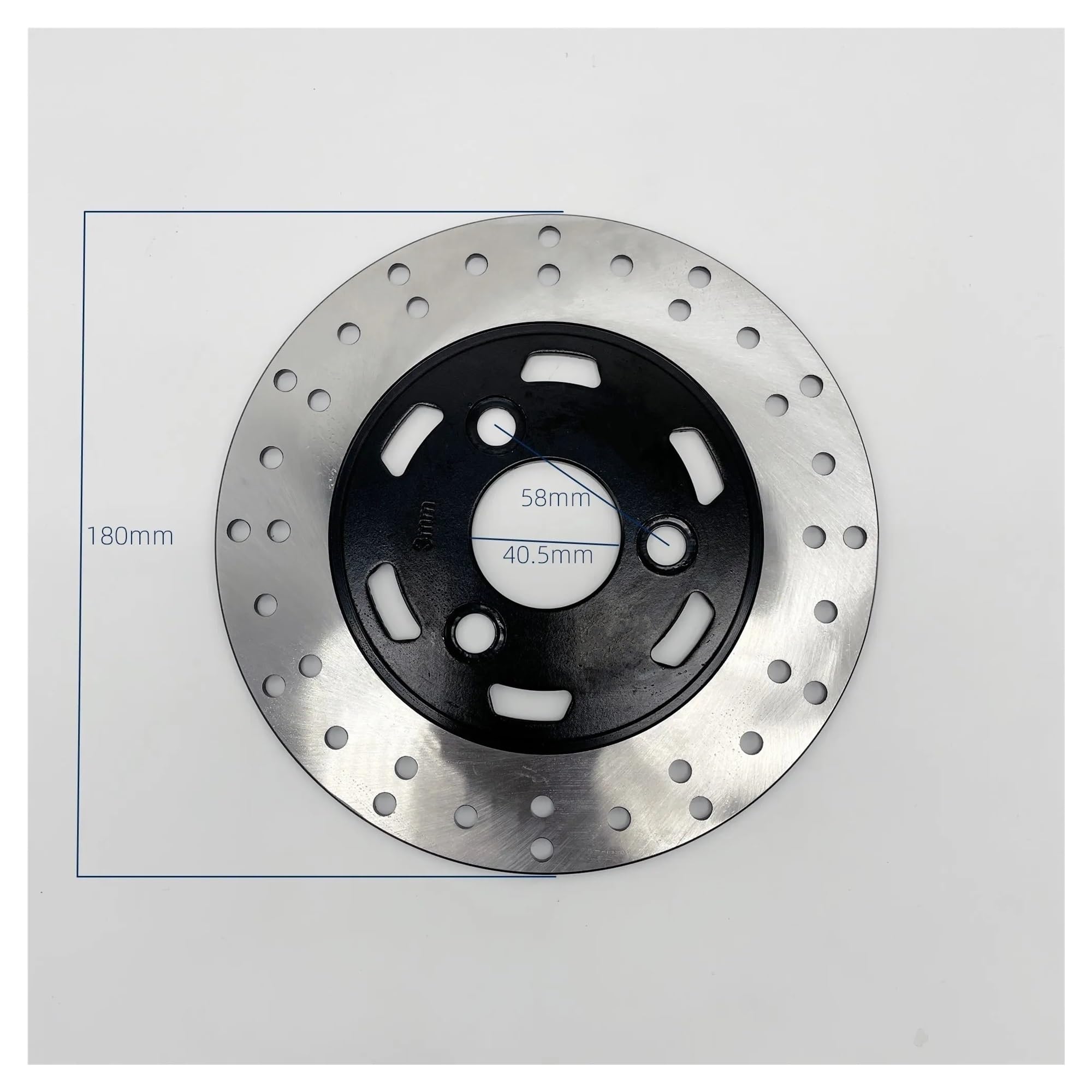 Disco freno flottante Accessori Universali Per Disco Freno Rotore Scooter Moto 180/190 / 220mm(220mm-70-58mm silver)
