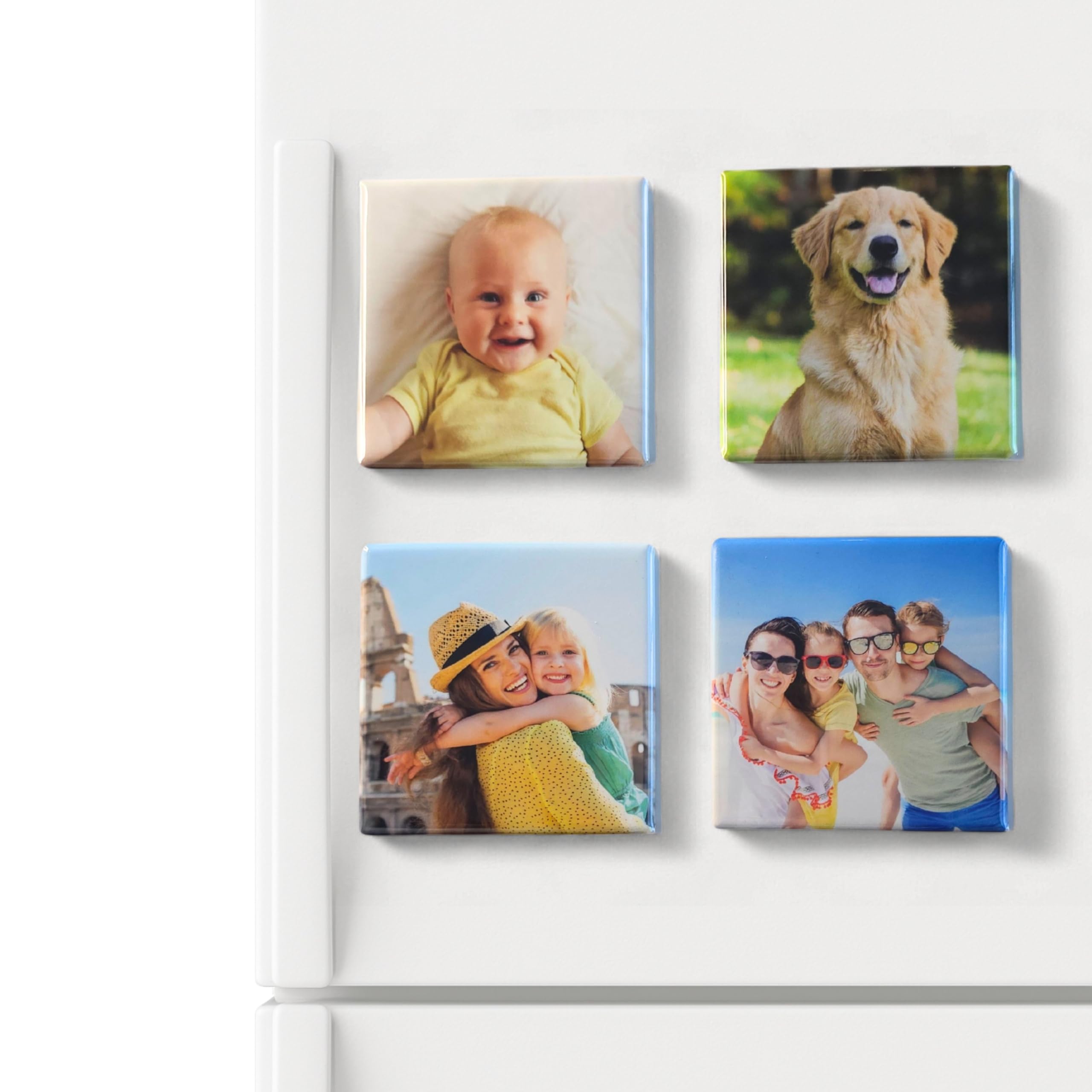4 Pcs Picture Magnets for Refrigerator - 2"x2" Personalized Magnets with Strong Hold - Custom Photo Magnet for Customized Gifts Unique Fridge Magnet