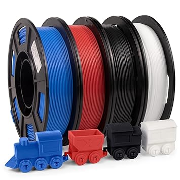 iSANMATE PLA+ 3D Printer Filament, PLA Filament Black, White, Red, Blue, 1.75mm PLA Plus Dimensional Accuracy +/- 0.03 mm, 250g X4 Pack