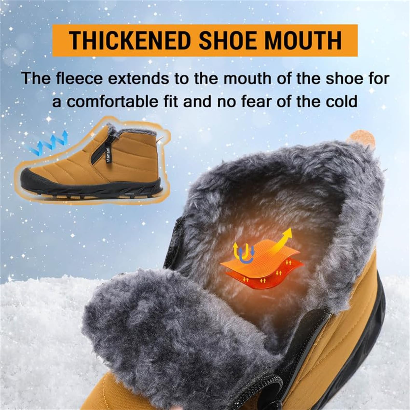 Hanani Botas de Invierno para Hombre Botines de Nieve Cálidas y Cómodas Zapatos Antideslizante Mujer Botas de Caña Corta