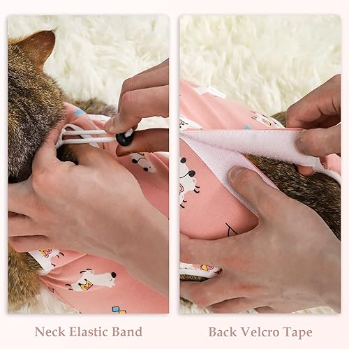 Miniatura 4 de ANWA Traje de recuperación de gato, mameluco transpirable para gato después de la cirugía, traje de recuperación de cirugía de gatito, heridas