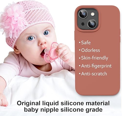 Miniatura 5 de Vooii Funda compatible con iPhone 14, silicona líquida de alta calidad, forro de microfibra suave antiarañazos, ultra delgada, a prueba de golpes,